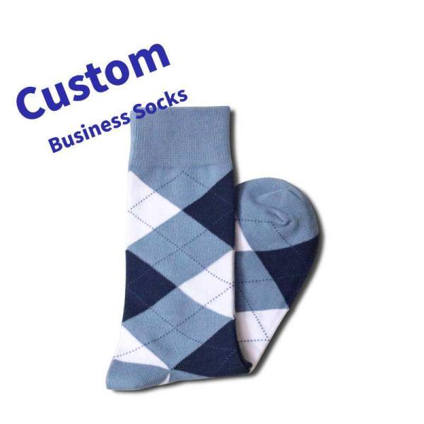 Wholesale Men Socks Custom English Style Diamond Pattern Men Dress Business Socks