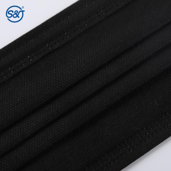 All black disposable face mask with 3 layers hood with elastic ear hook 3 layer face mask