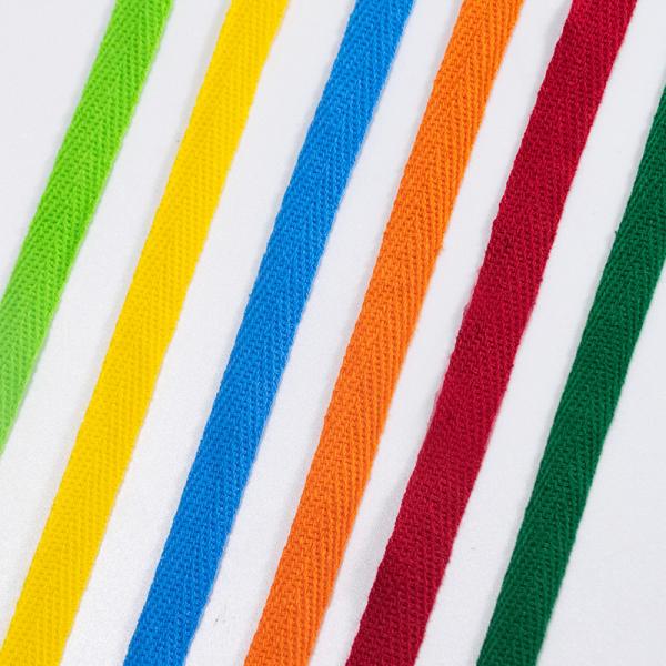 100% organic cotton webbing 10mm stock color cotton herringbone ribbon twill tape for sewing accessory