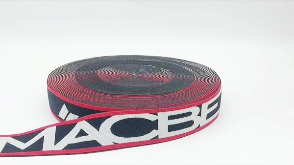 Hot Sale Woven Jacquard Elastic Webbing Band Custom Width Nylon Shoulder Strap Jacquard Strap webbing with Custom Logo