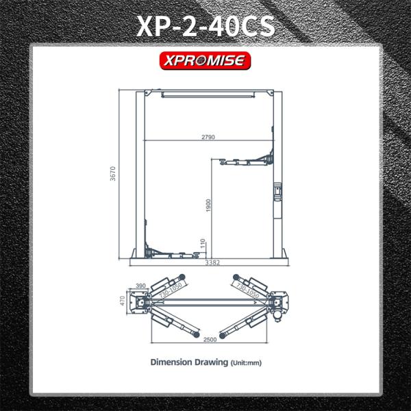 Car Auto Two Post Lift Hydraulic Equipment Vehicles Clear Floor Hoist