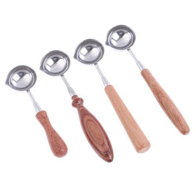 Sealing Wax Spoon Wood Handle Retro Wax Stamping Spoons Invitation Cards Decorative Stamps Craft