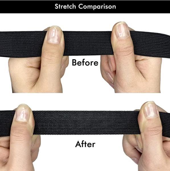 White and black flat elastic band custom width knitted nylon elastic band for underwear trousers clothes