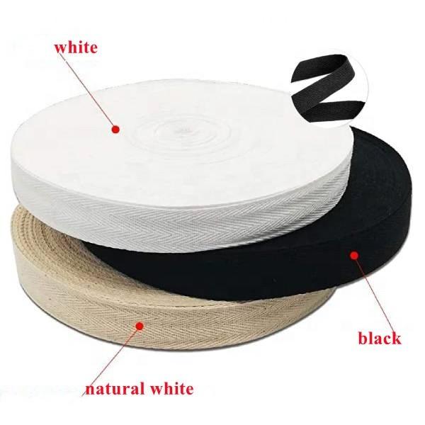 Ribbon 10mm Wide 50 Yards/lot Pure Color Tape Herringbone 100% Cotton Webbing
