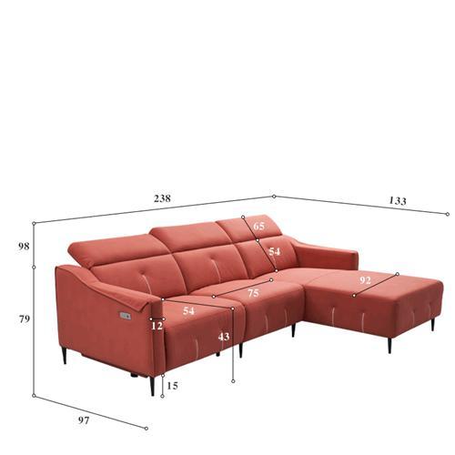 Italian Minimalist Living Room Combination Fabric Sofa High-Quality L-Shaped Cotton And Linen Chaise Longue Sofa