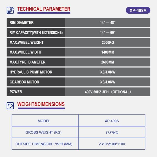 China Truck Garage Tyre Changer 400V 50HZ 3PH CE Approved