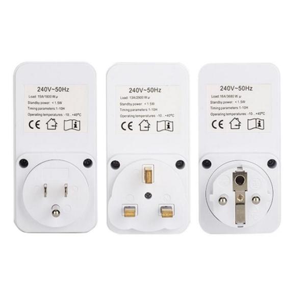 US/UK/EU Plug Energy Efficiency Timer Socket 1-10 Hour Countdown Timing Automatically Off Socket