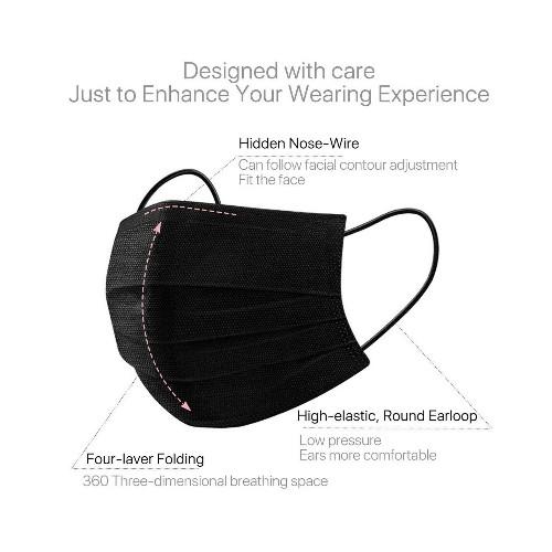 Manufacturer mask supplier Disposable 3 layers color black face mask EN14683 medical surgical face mask
