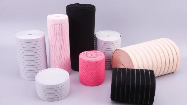 Factory wholesale  medical elastic polyester rubber webbing band tape for sewing waist support belt