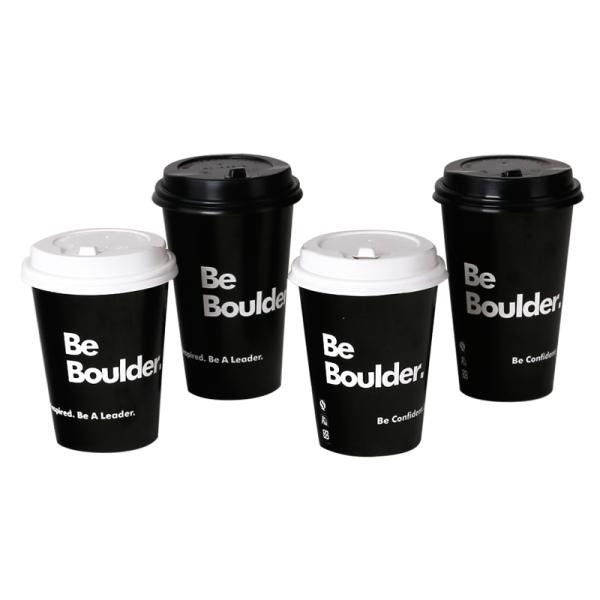 1-6 Colors 8oz Compostable Coffee Cups , 15-35GSM Disposable Paper Coffee Cup