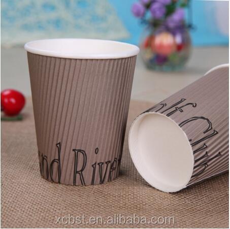 9oz 260ml Kraft Triple Insulated Ripple Wall Paper Cup For Hot Drink
