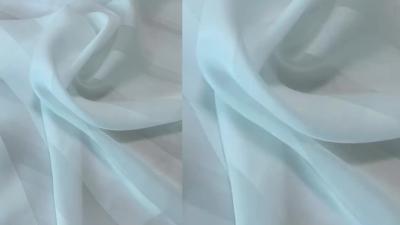 Recycled chiffon satin striped fabric is elegant and soft for pajamas/long skirts