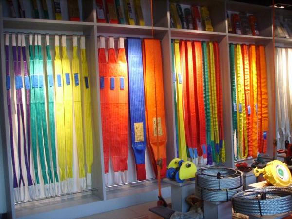Single / Double Layer Lifting Accessories For Cranes Polyester Material Webbing Lifting Slings