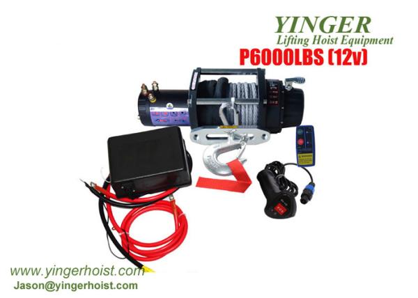 6000lbs Off Road Small Electric Hoist Winch Automaitc Braking Action