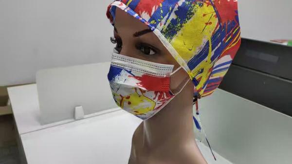 S&J 3 ply disposable printed face mask african custom logo printed medical surgical face mask printed