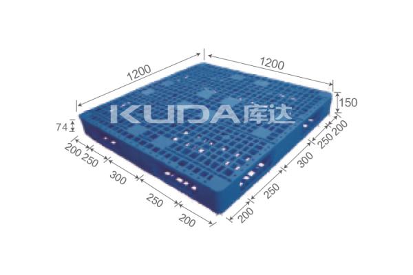 high-density virgin PE 1212D The grid field words PLASTIC PALLET（BUILT-IN STEEL TUBE）from china