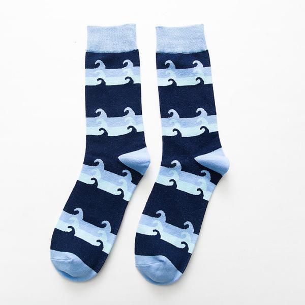 Fashion Trend Non Slip Calf Socks Street Hip Hop Skateboard Cartoon Casual Mid Calf Socks Men Crew Sports Socks