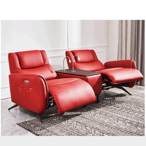 Leather Art Function Sofa Multifunctional Coffee Table Reading Light Italian Minimalist Cinema Sofa