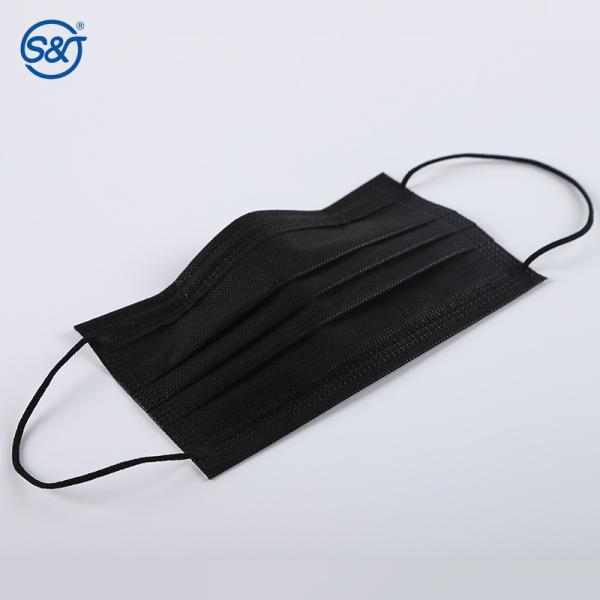 S&J Outdoor Face Mouth Mask Colorful Wholesale Ear-loop Disposable 4 ply Black Mask