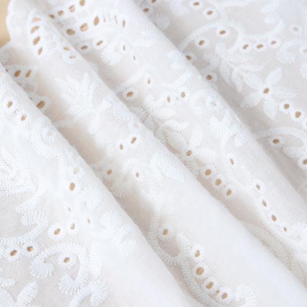 Polyester Embroidery Lace Fabric White Embroidery Lace Trim For Dress