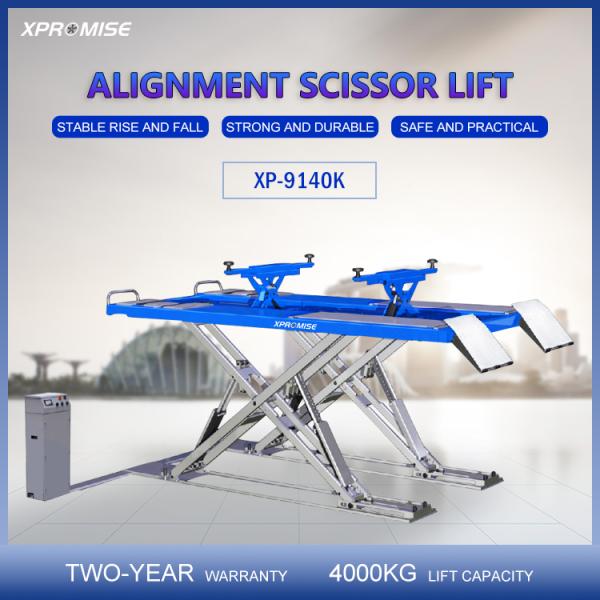 4000kg Wheel Alignment Scissor Lift 380V / 220V With Overload Valve