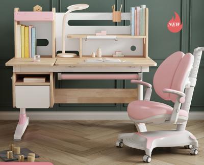 Height Adjustable Kids Study Table with Personalized Bookshelf and Drawer 1100MM