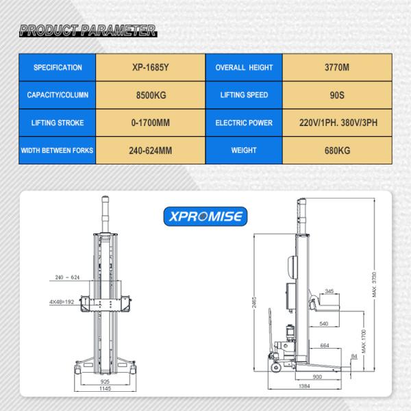 8500kg Truck Single Post Lift 3D Wheel Alignment For Auto Repair Shop