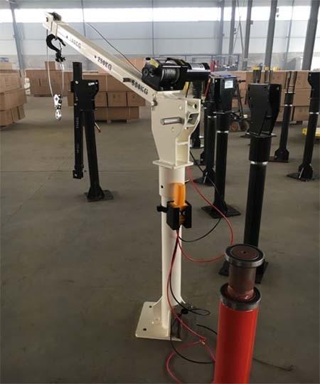 YINGER HOIST 500kg 800kg Electric Pickup Truck Crane 360° Manual Rotation With Brake pickup truck mounted crane