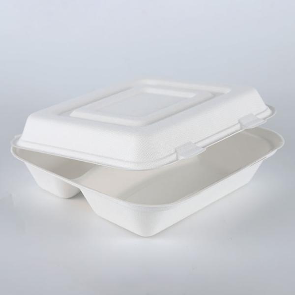 Lunch Box Disposable Sugarcane Pulp * 9 3-grid 100% Sugarcane Bagasse Hotel Restaurant Home Other Dinnerware 470*237*54.5 B032