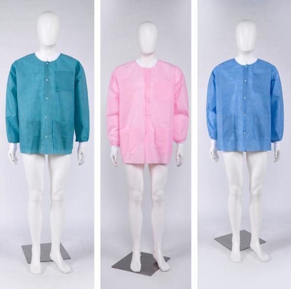 S&J Disposable Nowoven ladys lab jackets hospital disposable lab jacket