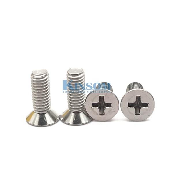 Countersunk machine screws steel 1018A 1008A 1002A nickel coating Kinsom custom fasteners