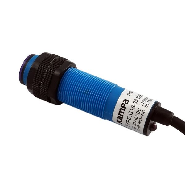 G18 4-wire DC10-30V PNP NO+NC 0-10cm Detection Distance Diffused Type Photoelectric Sensor