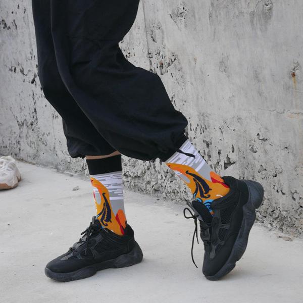 Top Hot Sale Socks Custom Ethnic Style Novelty Creative Chinoiserie Dragon Phoenix Cotton Socks Unisex Men Women