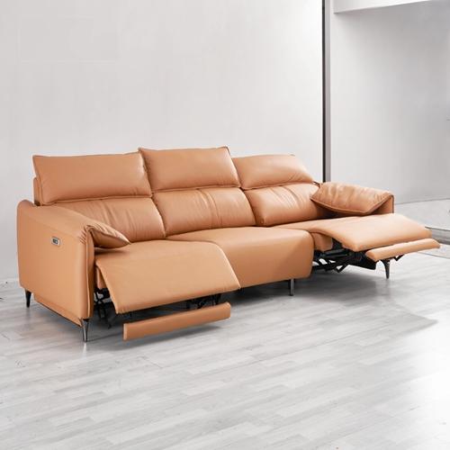 New Modern Minimalist Designer Leather Sofa Living Room Three-Position Armrest Folding Multifunctional Sofa