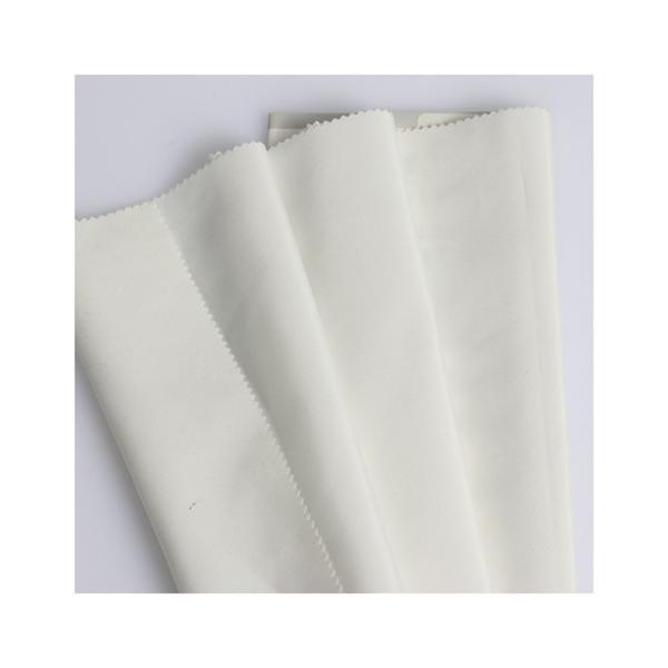 Lightweight Marine Recycled Poly White Peachskin Fabric For Sportswear Working Clothes