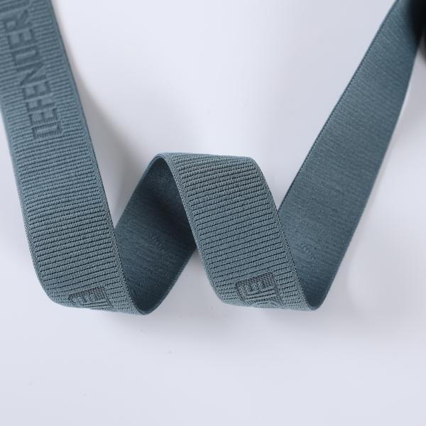 Custom debossed logo elastic waist band jacquard designer printed nylon polyester elastic webbing ribbon for clothing