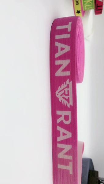Custom logo Nylon/Polyester Woven Knitted Jacquard Ribbon bias tape Soft Elastic Band webbing trims For Underwear