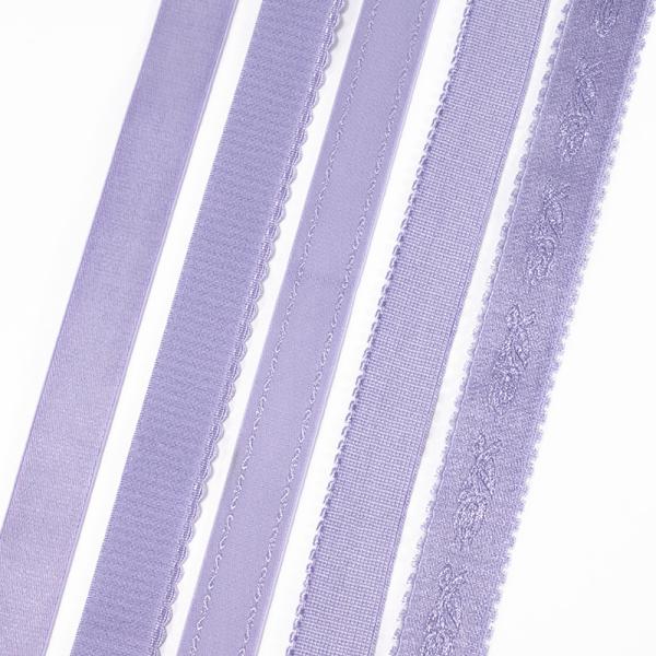 Webbing nylon elastic plush trim stretch sewing jacquard floral embroidery pattern underwear bra shoulder strap