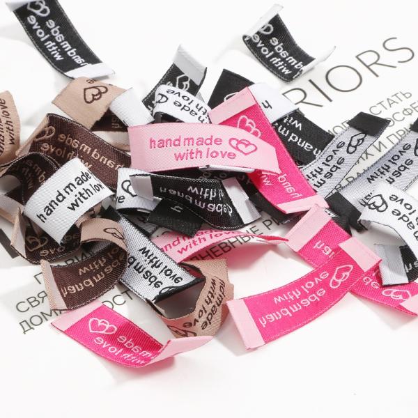 Folded Woven Custom Silk Labels For Clothing Accessories