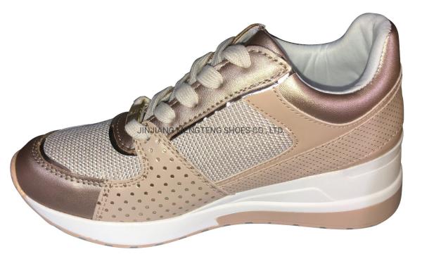 New Styles Women Sports Shoes , High Heel Pu Imitation Leather Sneaker Shoes