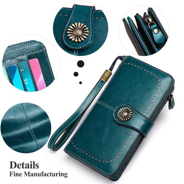 Rfid Anti-magnetic Wallet Women's Korean Version Women's Wallet Leather Wallet Wallet Large Capacity Clutch Bag
