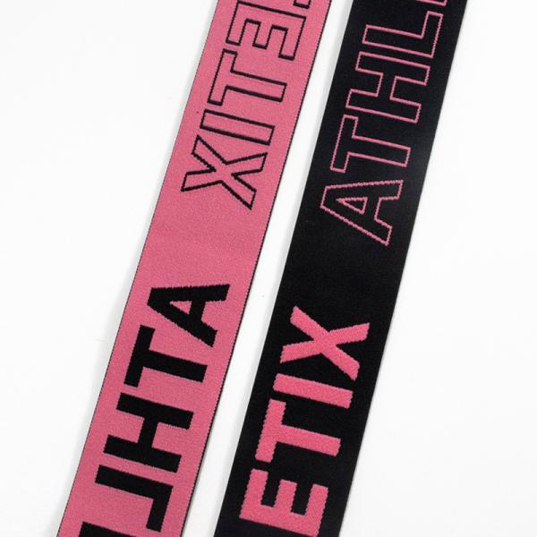 Eco-friendly design custom print nylon jacquard band woven wide letter elastic band for underwear brief panties