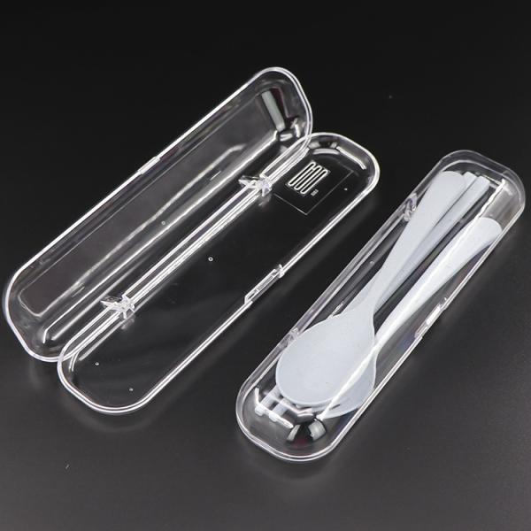 Wholesale Food Grade Travel Cutlery Plastic Case Hard Plastic Eegant Tableware Box Packing