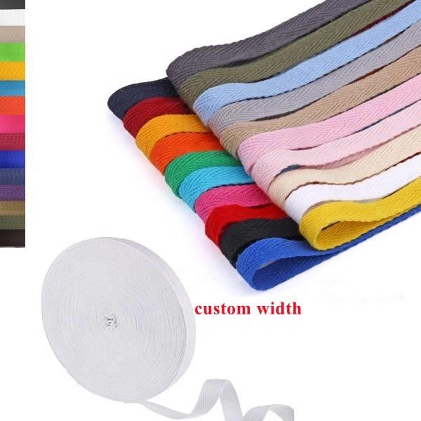 1cm Multi Color Herringbone Tape Ribbons Woven Cotton Webbing For Clothing