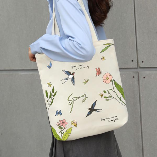 Canvas Bag Schoolgirl Cartoon Tote Bag Summer Handbag Large Capacity Canvas Bag Manufacturer