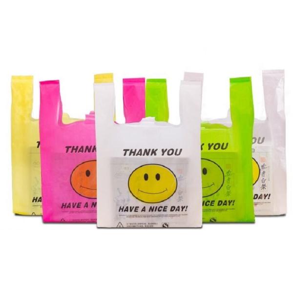 Custom Printed Hepe Thank You T-Shirt Bags Plastic T Shirt Bags With Logos