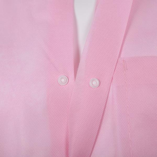 S&J Wholesale dental pink disposable hospital gown non woven women lab jacket Breathe Cool and Strong, No-Wrinkle Lab jacket