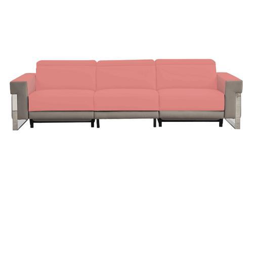 New Leather Art Functional Sofa Metal Frame Modern Minimalist Usb Leather Electric Sofa In-Line Combination