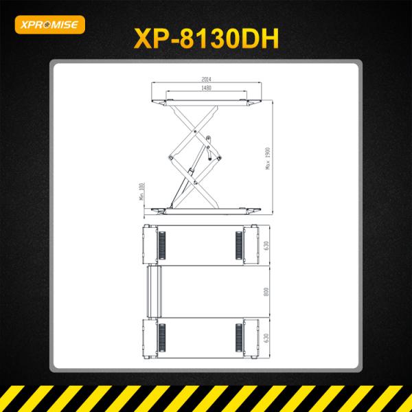 Workshop Scissor Car Lift Equipment Air Operated 24V Safety Control