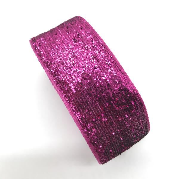 Colorful fashion shiny glitter elastic velvet ribbon